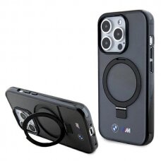 Originalus BMW dėklas Ring Stand M Collection MagSafe iPhone 15 Pro Max - Juodas