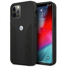 Originalus dėklas BMW BMHCP12LRSPPK iPhone 12 Pro Max 6,7"  Juodas hardcase Leather Curve Perforate