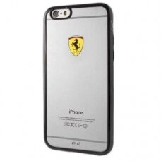 Originalus dėklas Ferrari Hardcase FEHCP6LBK iPhone 6/6S Plus racing shield Permatomas Juodas
