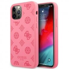 Originalus dėklas Guess GUHCP12LLSPEFU iPhone 12 Pro Max 6.7  Rožinis hard case Peony Collection