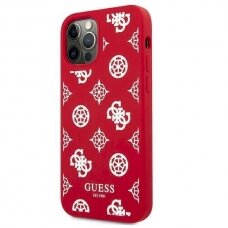 Originalus dėklas Guess GUHCP12LLSPEWRE iPhone 12 Pro Max 6.7  Raudonas hard case Peony Collection