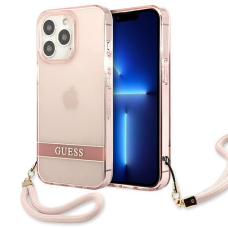 Originalus dėklas Guess GUHCP13LHTSGSP iPhone 13 Pro rožinis