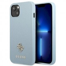 Originalus dėklas Guess GUHCP13MPS4MB iPhone 13 6.1  Mėlynas/Mėlynas hardcase Saffiano 4G Small Metal Logo
