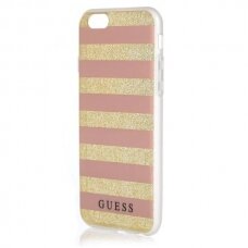 Originalus dėklas Guess GUHCP6STGPI iPhone 6/6S rožinis hardcase Ethnic Chic Stripes 3D