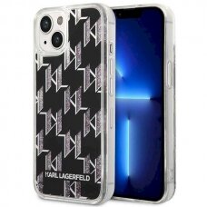 Originalus dėklas Karl Lagerfeld KLHCP14SLMNMK iPhone 14 6.1 hardcase Juodas Liquid Glitter Monogram