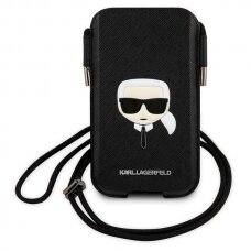 Originalus dėklas Karl Lagerfeld Torebka KLHCP12MOPHKHK 6,1"  Juodas hardcase Saffiano Ikonik Karl`s Head