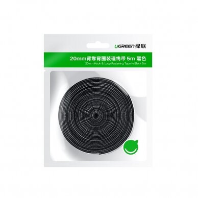[Užsakomoji prekė] Organizator Cabluri Velcro 20mm x 5m - Ugreen (40356) - Juodos spalvos 10