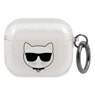 Orginalus dėklas Karl Lagerfeld KLA3UCHGS AirPods 3 Baltas su Blizgučiais Choupette Orginalus dėklas Karl Lagerfeld KLA3UCHGS AirPods 3 Baltas su Blizgučiais Choupette