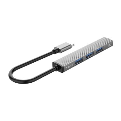 USB-C šakotuvas Orico AH-13 Docking Station 1x USB-A 3.0 + 3x USB-A 2.0 – pilkas 2