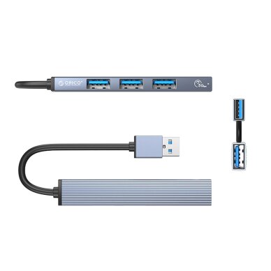USB šakotuvas Orico AH-A13 Docking Station 1x USB-A 3.0 + 3x USB-A 2.0 – pilkas 1 USB šakotuvas Orico AH-A13 Docking Station 1x USB-A 3.0 + 3x USB-A 2.0 – pilkas 1