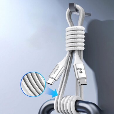 Įkrovimo kabelis Orico CDX 100W 5A Power Delivery USB-C – USB-C 1m – baltas 7