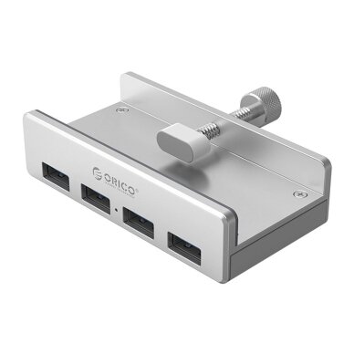 USB šakotuvas Orico MH4PU tvirtinamas prie stalo 4x USB-A 3.0 – sidabrinis