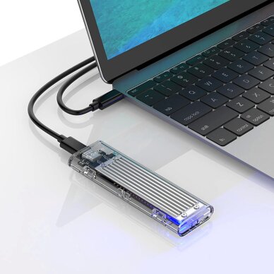 Diskų dėklas Orico TCM2-C3 M.2 NVME – USB-C 10Gb/s – pilkas 2