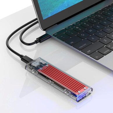 Diskų dėklas Orico TCM2-C3 M.2 NVME – USB-C 10Gb/s – raudonas 3