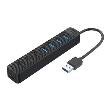 USB šakotuvas Orico TWU32-4A USB-A 3.0 / 4x USB-A 3.0 + 3x USB-A 2.0 + USB-C 5V/3A – juodas 3
