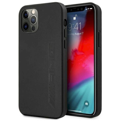 Originalus AMG dėklas AMHCP12LDOLBK iPhone 12 Pro Max 6,7" Juodas hardcase Leather Hot Stamped Originalus AMG dėklas AMHCP12LDOLBK iPhone 12 Pro Max 6,7" Juodas hardcase Leather Hot Stamped