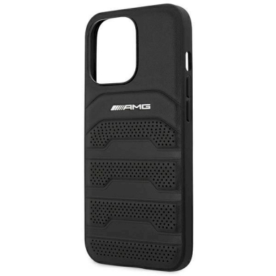 Originalus AMG dėklas AMHCP14LGSEBK iPhone 14 Pro 6.1 Juodas hardcase Leather Debossed Lines 5 Originalus AMG dėklas AMHCP14LGSEBK iPhone 14 Pro 6.1 Juodas hardcase Leather Debossed Lines 5