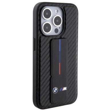 Originalus BMW dėklas Grip Stand Smooth & Carbon iPhone 15 Pro - Juodas 4 Originalus BMW dėklas Grip Stand Smooth & Carbon iPhone 15 Pro - Juodas 4