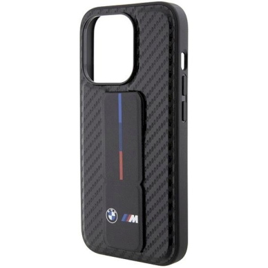 Originalus BMW dėklas Grip Stand Smooth & Carbon iPhone 15 Pro - Juodas 6 Originalus BMW dėklas Grip Stand Smooth & Carbon iPhone 15 Pro - Juodas 6