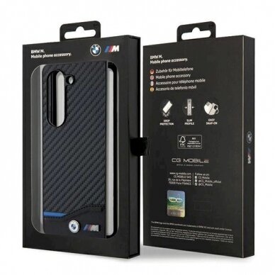 Originalus BMW dėklas Leather Carbon Samsung Galaxy Z Fold 5 - Juodas 5 Originalus BMW dėklas Leather Carbon Samsung Galaxy Z Fold 5 - Juodas 5