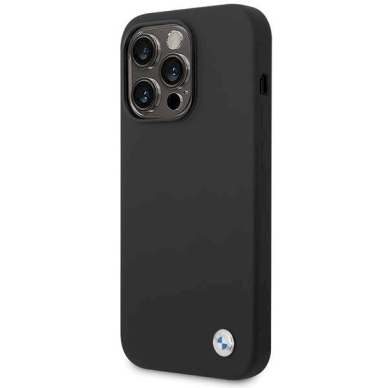 Originalus BMW dėklas Silikoninis Metal Logo iPhone 15 Pro - Juodas Originalus BMW dėklas Silikoninis Metal Logo iPhone 15 Pro - Juodas