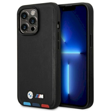 Originalus dėklas BMW BMHMP14L22PTDK iPhone 14 Pro 6.1 Juodas Leather Stamp Tricolor Magsafe Originalus dėklas BMW BMHMP14L22PTDK iPhone 14 Pro 6.1 Juodas Leather Stamp Tricolor Magsafe