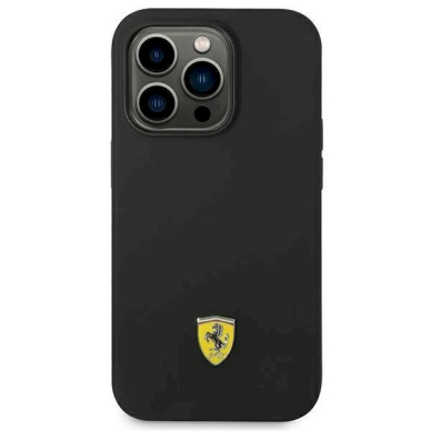 Originalus dėklas Ferrari FEHCP14LSIBBK iPhone 14 Pro 6.1 Juodas hardcase Silikoninis Metal Logo 2 Originalus dėklas Ferrari FEHCP14LSIBBK iPhone 14 Pro 6.1 Juodas hardcase Silikoninis Metal Logo 2