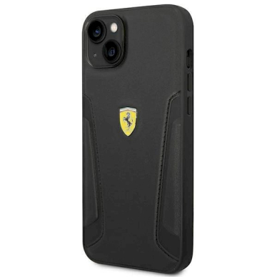 Originalus dėklas Ferrari FEHCP14MRBUK iPhone 14 Plus 6.7  Juodas hardcase Leather Stamp Sides 1 Originalus dėklas Ferrari FEHCP14MRBUK iPhone 14 Plus 6.7  Juodas hardcase Leather Stamp Sides 1