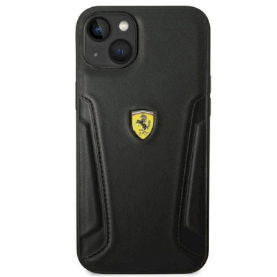 Originalus dėklas Ferrari FEHCP14MRBUK iPhone 14 Plus 6.7  Juodas hardcase Leather Stamp Sides 2 Originalus dėklas Ferrari FEHCP14MRBUK iPhone 14 Plus 6.7  Juodas hardcase Leather Stamp Sides 2