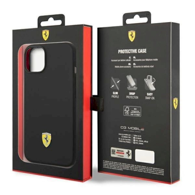 Originalus dėklas Ferrari FEHCP14SSIBBK iPhone 14 6.1 Juodas hardcase Silicone Metal Logo 7 Originalus dėklas Ferrari FEHCP14SSIBBK iPhone 14 6.1 Juodas hardcase Silicone Metal Logo 7
