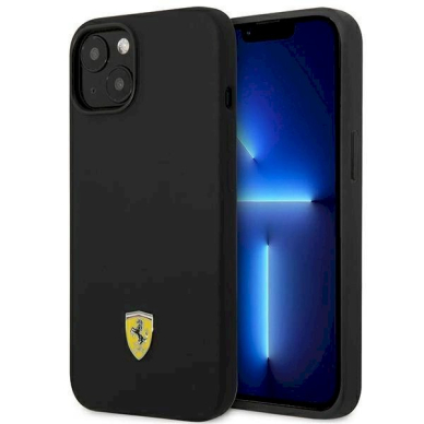Originalus dėklas Ferrari FEHCP14SSIBBK iPhone 14 6.1 Juodas hardcase Silicone Metal Logo Originalus dėklas Ferrari FEHCP14SSIBBK iPhone 14 6.1 Juodas hardcase Silicone Metal Logo