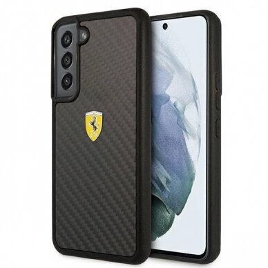 Originalus dėklas Ferrari FEHCS22SFCAK S22 S901 Juodas hardcase On Track Real Carbon Originalus dėklas Ferrari FEHCS22SFCAK S22 S901 Juodas hardcase On Track Real Carbon