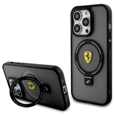 Originalus dėklas Ferrari FEHMP15SUSCAK iPhone 15 6.1 Juodas hardcase Ring Stand 2023 Collection MagSafe 2 Originalus dėklas Ferrari FEHMP15SUSCAK iPhone 15 6.1 Juodas hardcase Ring Stand 2023 Collection MagSafe 2
