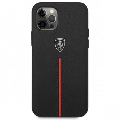 Originalus dėklas Ferrari FEOMSHCP12LBK iPhone 12 Pro Max Juodas hardcase Off Track Leather Nylon Stripe 2 Originalus dėklas Ferrari FEOMSHCP12LBK iPhone 12 Pro Max Juodas hardcase Off Track Leather Nylon Stripe 2