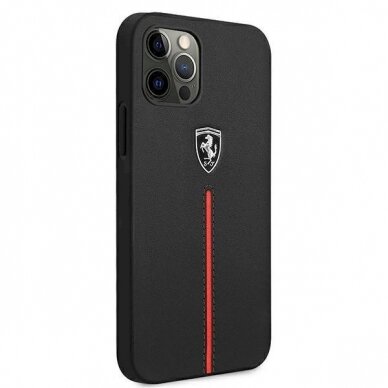 Originalus dėklas Ferrari FEOMSHCP12LBK iPhone 12 Pro Max Juodas hardcase Off Track Leather Nylon Stripe 3 Originalus dėklas Ferrari FEOMSHCP12LBK iPhone 12 Pro Max Juodas hardcase Off Track Leather Nylon Stripe 3