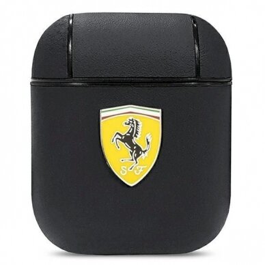 Originalus dėklas Ferrari FESA2LEBK AirPods cover Juodas On Track Leather Originalus dėklas Ferrari FESA2LEBK AirPods cover Juodas On Track Leather