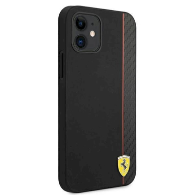 Originalus dėklas Ferrari FESAXHCP12SBK iPhone 12 mini 5.4 Juodas hardcase On Track Carbon Stripe 3 Originalus dėklas Ferrari FESAXHCP12SBK iPhone 12 mini 5.4 Juodas hardcase On Track Carbon Stripe 3