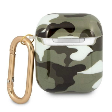 Originalus dėklas Guess GUA2UCAMA AirPods cover žalias/khaki Camo Collection 2 Originalus dėklas Guess GUA2UCAMA AirPods cover žalias/khaki Camo Collection 2