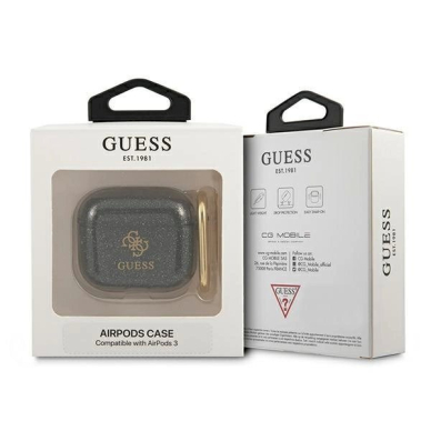 Originalus dėklas Guess GUA3UCG4GK AirPods 3 cover Juodas Glitter Collection 2 Originalus dėklas Guess GUA3UCG4GK AirPods 3 cover Juodas Glitter Collection 2