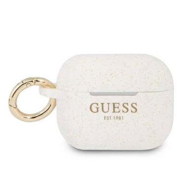 Originalus dėklas Guess GUAPSGGEH AirPods Pro cover Baltas/Baltas Silicone Glitter Originalus dėklas Guess GUAPSGGEH AirPods Pro cover Baltas/Baltas Silicone Glitter