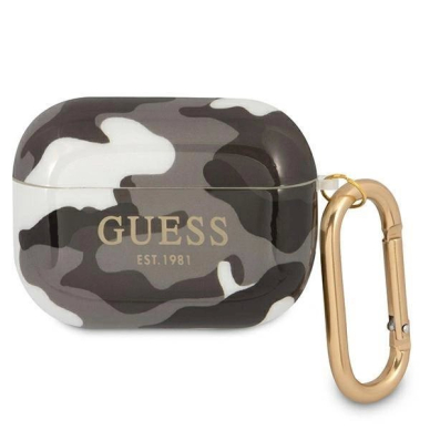 Originalus dėklas Guess GUAPUCAMG AirPods Pro cover Juodas Camo Collection 2 Originalus dėklas Guess GUAPUCAMG AirPods Pro cover Juodas Camo Collection 2
