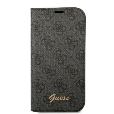 Originalus dėklas Guess GUBKP14LHG4SHK iPhone 14 Pro 6.1 Juodas book 4G Vintage Gold Logo 2