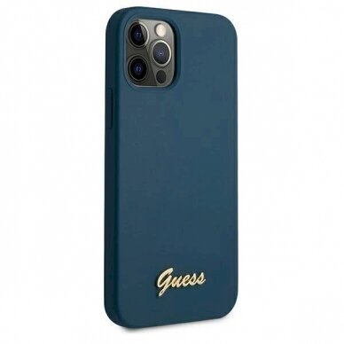 Originalus dėklas Guess GUHCP12LLSLMGBL iPhone 12 Pro Max 6.7 Mėlynas/Mėlynas hardcase Metal Logo Script 3 Originalus dėklas Guess GUHCP12LLSLMGBL iPhone 12 Pro Max 6.7 Mėlynas/Mėlynas hardcase Metal Logo Script 3
