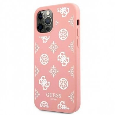 Originalus dėklas Guess GUHCP12LLSPEWPI iPhone 12 Pro Max 6.7 rožinis/rožinis hard case Peony Collection 1 Originalus dėklas Guess GUHCP12LLSPEWPI iPhone 12 Pro Max 6.7 rožinis/rožinis hard case Peony Collection 1