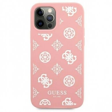 Originalus dėklas Guess GUHCP12LLSPEWPI iPhone 12 Pro Max 6.7 rožinis/rožinis hard case Peony Collection 2 Originalus dėklas Guess GUHCP12LLSPEWPI iPhone 12 Pro Max 6.7 rožinis/rožinis hard case Peony Collection 2