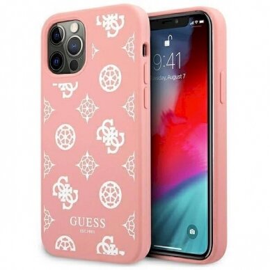 Originalus dėklas Guess GUHCP12LLSPEWPI iPhone 12 Pro Max 6.7 rožinis/rožinis hard case Peony Collection Originalus dėklas Guess GUHCP12LLSPEWPI iPhone 12 Pro Max 6.7 rožinis/rožinis hard case Peony Collection