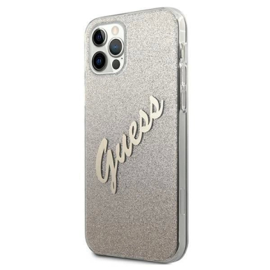 Originalus dėklas Guess GUHCP12LPCUGLSGO iPhone 12 Pro Max 6.7  gold/gold hardcase Glitter Gradient Script 1 Originalus dėklas Guess GUHCP12LPCUGLSGO iPhone 12 Pro Max 6.7  gold/gold hardcase Glitter Gradient Script 1