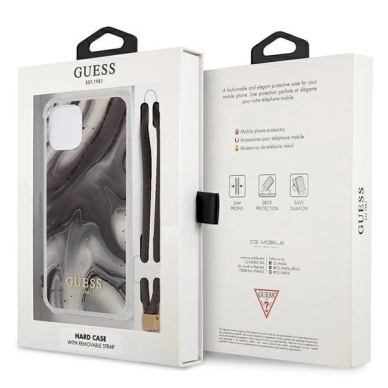 Originalus dėklas Guess GUHCP12MKSMAGR iPhone 12/12 Pro 6.1  grey/grey hardcase Marble Collection 7