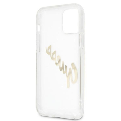 Originalus dėklas Guess GUHCP12MKTRSVGO iPhone 12/12 Pro 6.1  Permatomas hardcase Vintage Script Gold 6