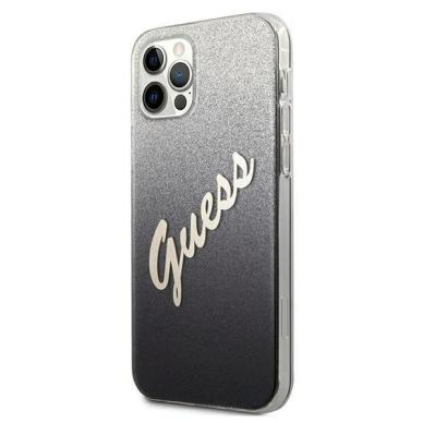 Originalus dėklas Guess GUHCP12MPCUGLSBK iPhone 12/12 Pro 6.1  Juodas hardcase Glitter Gradient Script 1 Originalus dėklas Guess GUHCP12MPCUGLSBK iPhone 12/12 Pro 6.1  Juodas hardcase Glitter Gradient Script 1